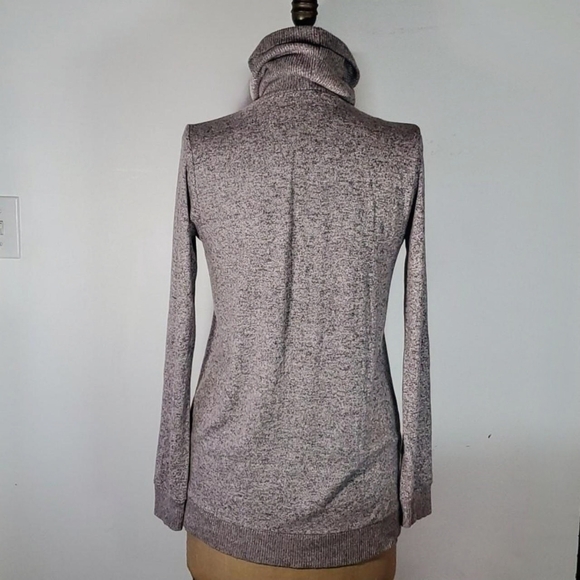 Pink Clover Size S/M Sweater Turtle Neck Knit Heather Pink Grey Soft Long Sleeve - Picture 2 of 8